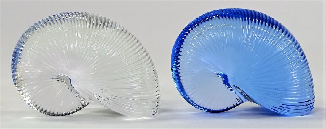 PAIR OF LARGE SIGNED BACCARAT CRYSTAL CONCH SHELLS (1 of 3)