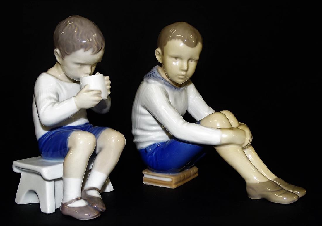 PAIR OF BING AND GRONDAHL PORCELAIN FIGURINES: Pair of Bing and Grondahl porcelain figurines of two children. Measures approx 5" tall. Will not ship can refer local shippers.