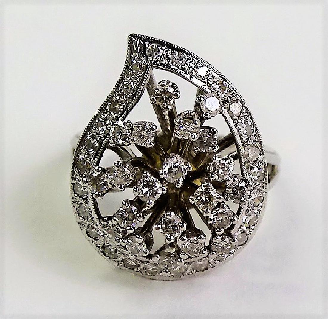 ESTATE 14KT WHITE GOLD & 2CT LADIES COCKTAIL RING (1 of 4)