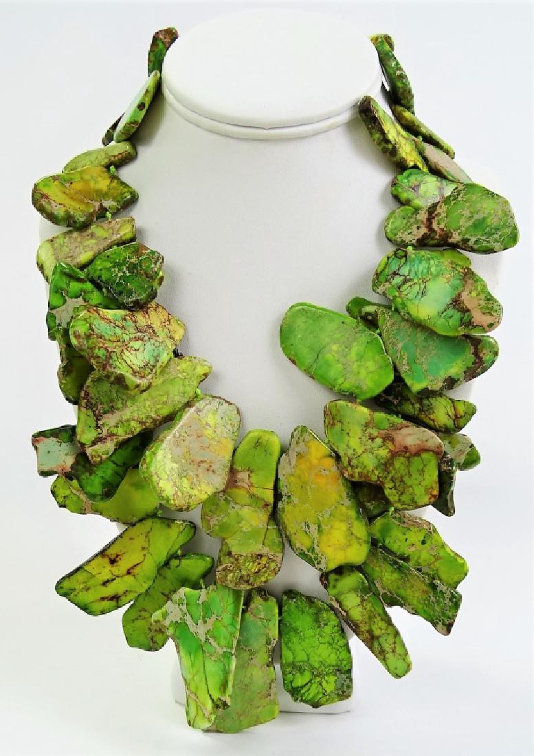 SIGNED LUCAS HEAVY TURQUOISE & SILVER NECKLACE (1 of 4)