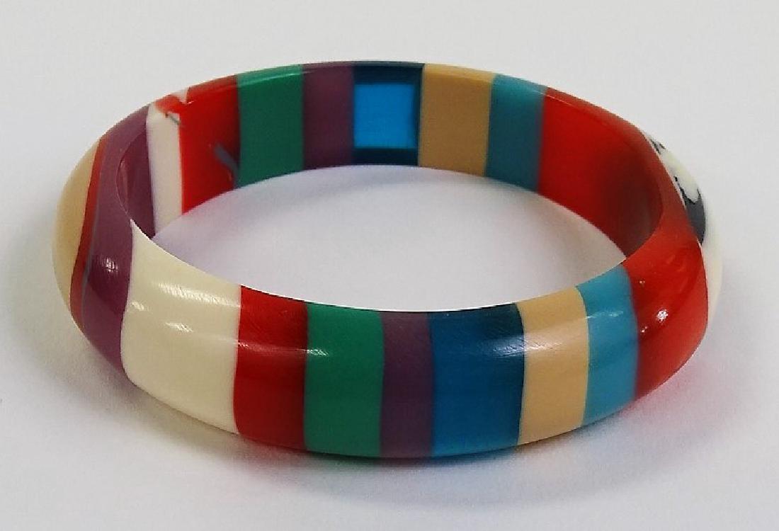SOBRAL LAMINATED LUCITE RAINBOW BANGLE BRACELET (1 of 3)