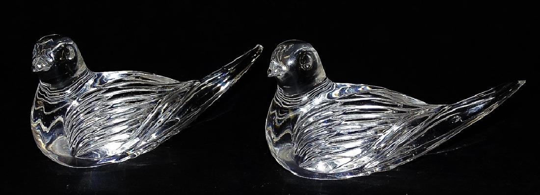 PAIR OF WATERFORD CRYSTAL DOVE PAPERWEIGHTS (1 of 2)