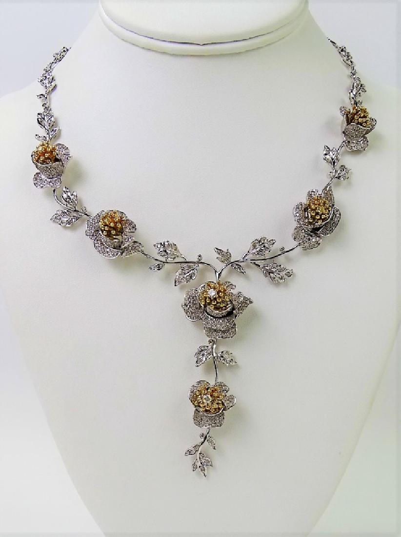 ESTATE 18KT FLORAL DIAMOND EXTRAORDINARY NECKLACE (1 of 5)