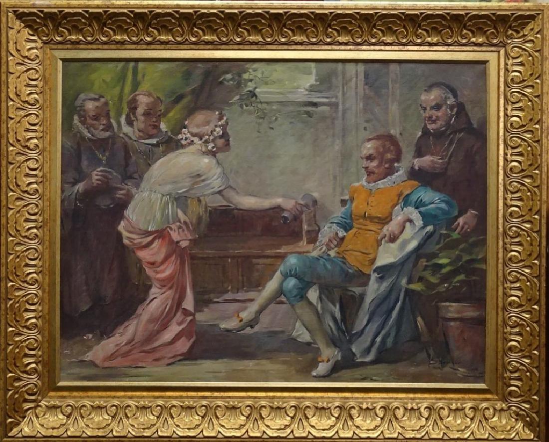JOSEF BRUNNER OIL ON CANVAS OF CLASSICAL SCENE (1 of 5)