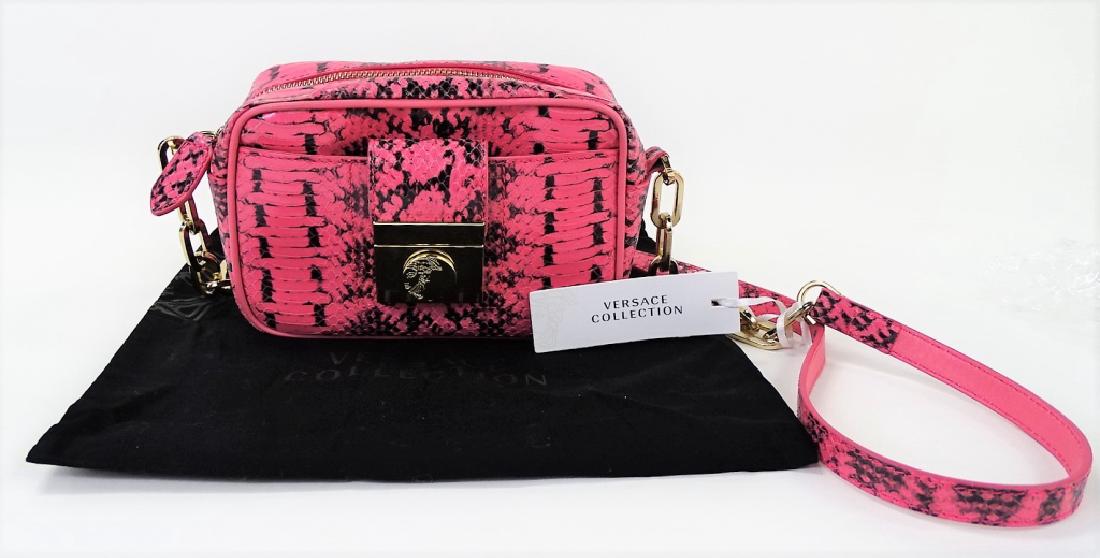 GIANNI VERSACE PINK PYTHON CROSS BODY BAG (1 of 7)