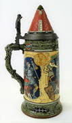 H. SCHLITT METTLACH STEIN #2882 THE THIRSTY KNIGHT (1 of 5)