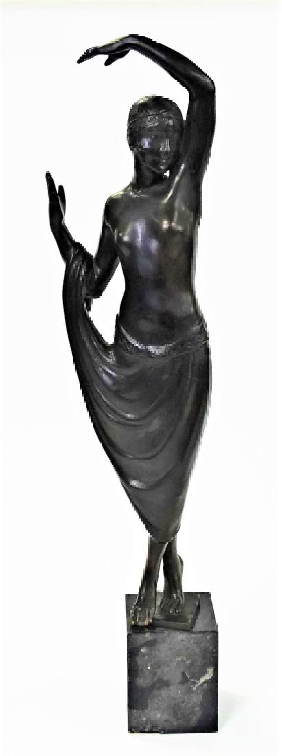 CONTINENTAL DECO BRONZE LADY UNSIGNED (1 of 3)