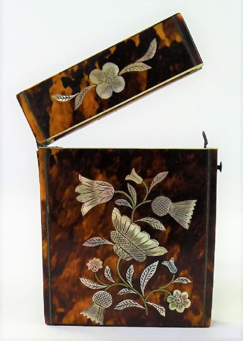 FINE ENGLISH T-SHELL & MOTHER OF PEARL CARD CASE (1 of 3)