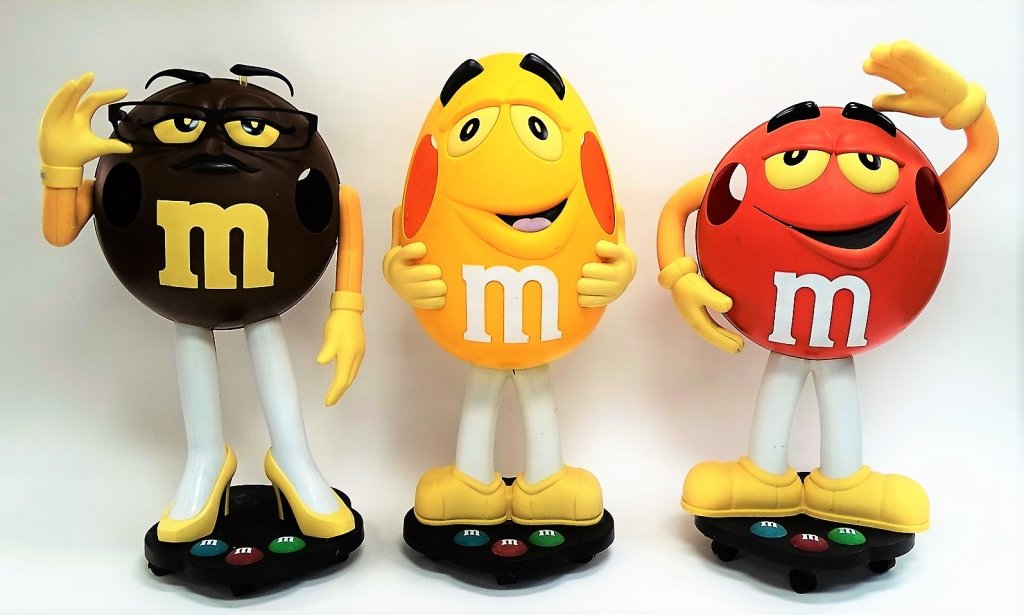 LOT OF 3 VINTAGE M&M CANDY STORE DISPLAYS