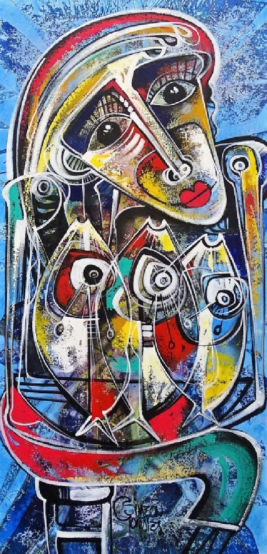 SIMEON GONZALES MODERNIST ACRYLIC/CANVAS PAINTING (1 of 3)