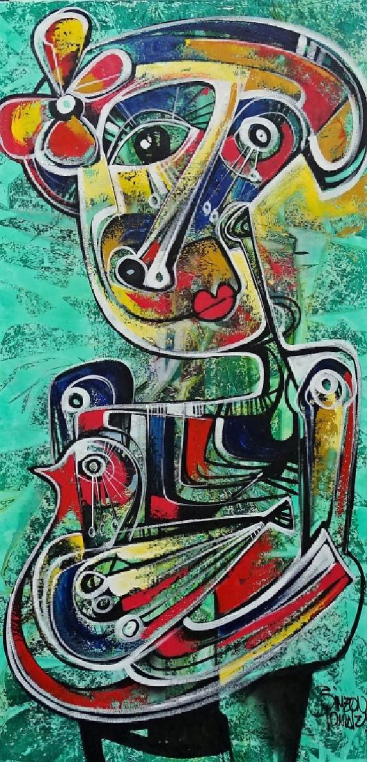 SIMEON GONZALEZ MODERNIST ACRYLIC/CANVAS PAINTING (1 of 4)