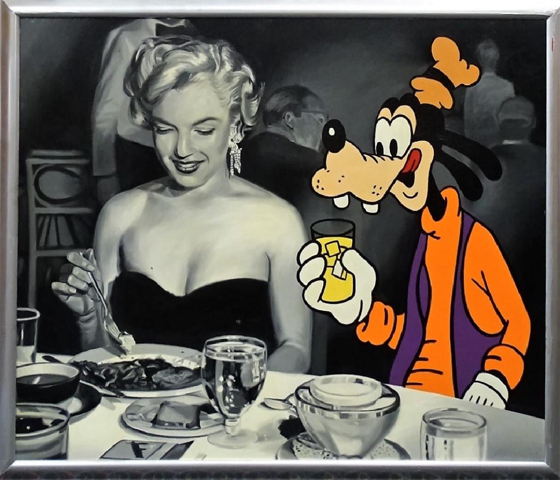 CLIFF LAND "MARILYN & GOOFY" ACRYLIC ON CANVAS (1 of 5)