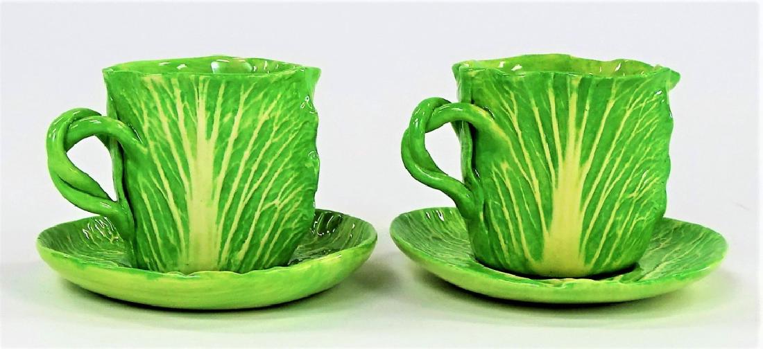 PAIR OF DODIE THAYER LETTUCE WARE CUPS AND SAUCERS (1 of 5)