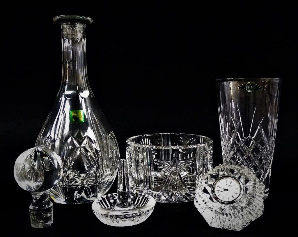 5 PIECE LOT OF WATERFORD CRYSTAL OBJECTS D'ART (1 of 2)