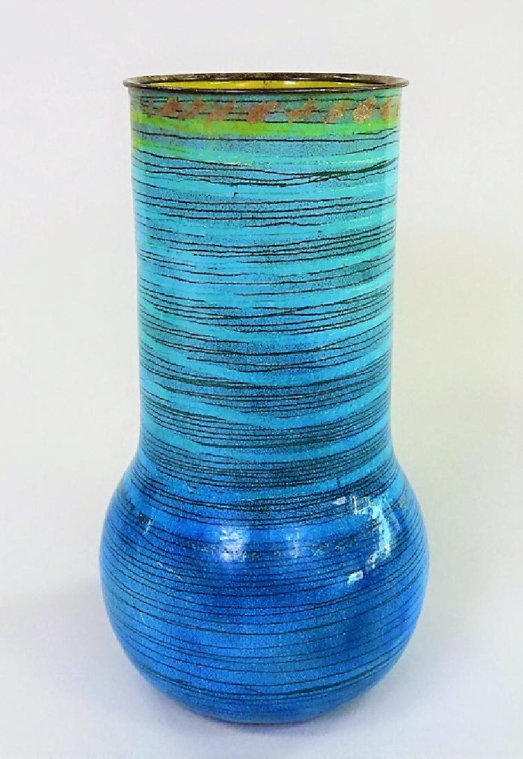 VINTAGE JAPANESE GLAZED ENAMEL OVER COPPER VASE (1 of 4)