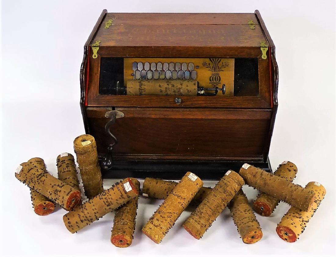 ANTIQUE CHAUTAUQUA OAK CASE ROLLER ORGAN (1 of 6)