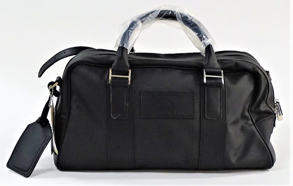 ASTON MARTIN OBSIDIAN LEATHER SMALL HOLDALL BAG (1 of 5)