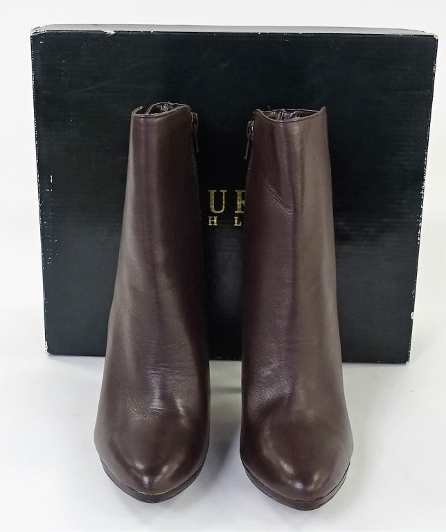 PR RALPH LAUREN LARISSA DARK BROWN KIDSKIN BOOTS (1 of 5)