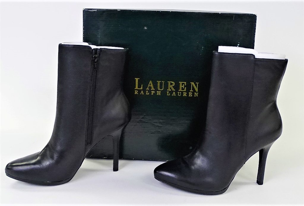 PR RALPH LAUREN LARISSA BLACK KIDSKIN BOOTS (1 of 6)