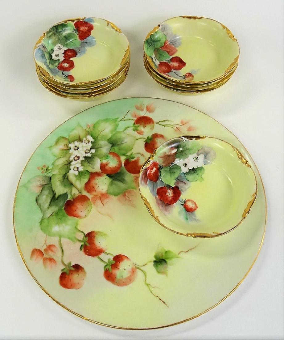 ANTIQUE J.P. LIMOGES HAND PAINTED STRAWBERRY SET (1 of 4)