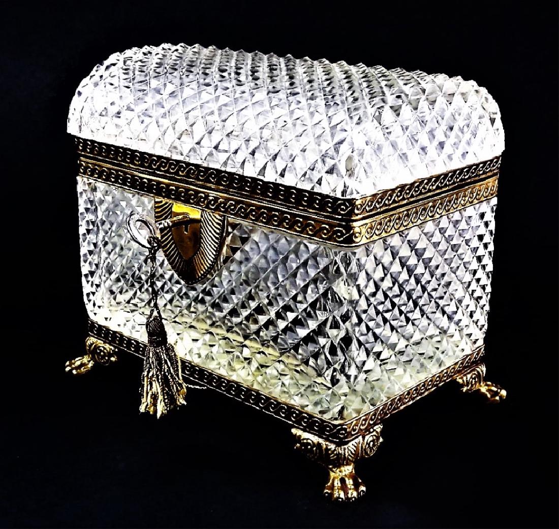 BACCARAT QUALITY HINGED CRYSTAL JEWELRY CASKET (1 of 3)