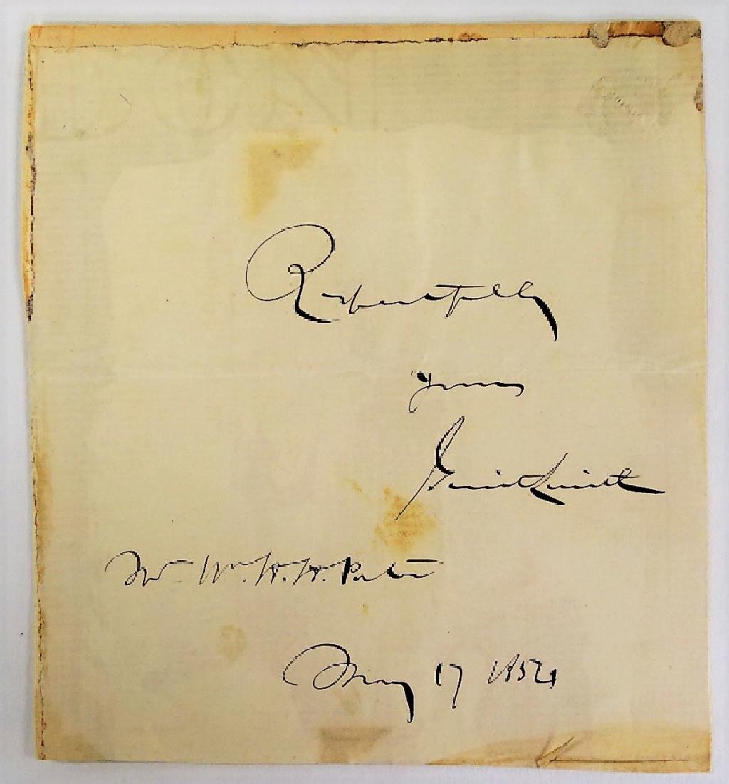 PRESIDENTIAL CANDIDATE GERRIT SMITH 1854 SIGNATURE (1 of 2)