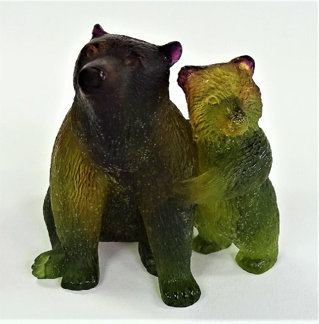 DAUM PATE DE VERRE BEAR AND HER CUB (1 of 4)