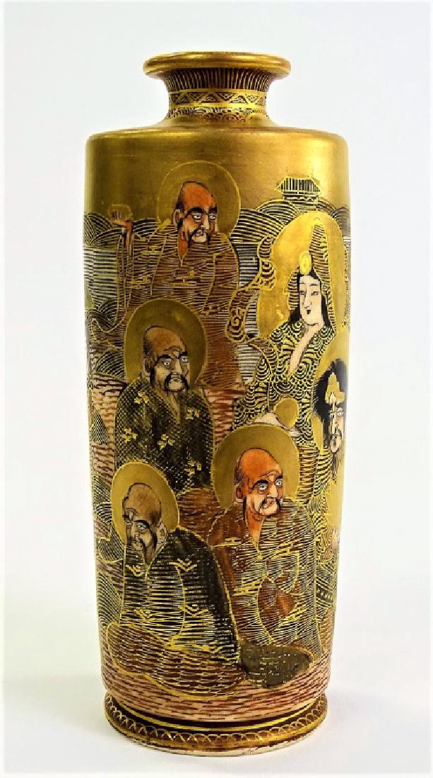 ANTIQUE SATSUMA JAPANESE 1000 FACES VASE (1 of 3)