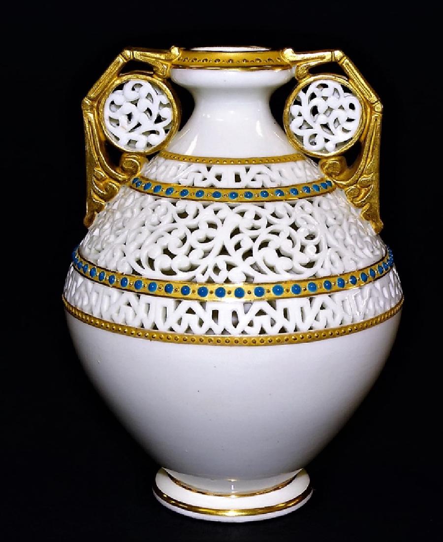 RARE GUNNAR & CYREN PORCELAIN OPEN WORK VASE (1 of 2)