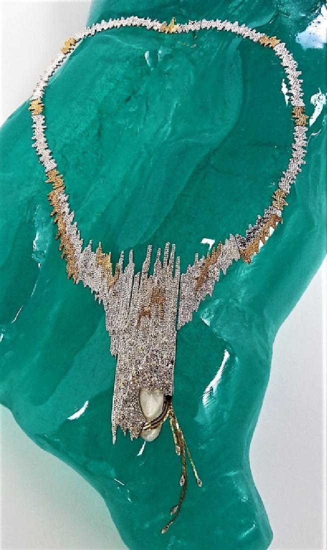 ERTE SOPHISTACTION 14K, STERLING DIAMOND NECKLACE (1 of 9)