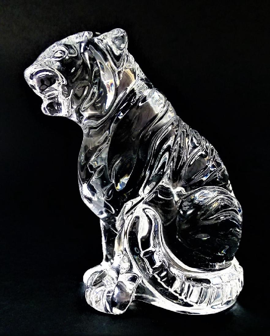 LARGE BACCARAT CRYSTAL SEATED TIGER (1 of 4)