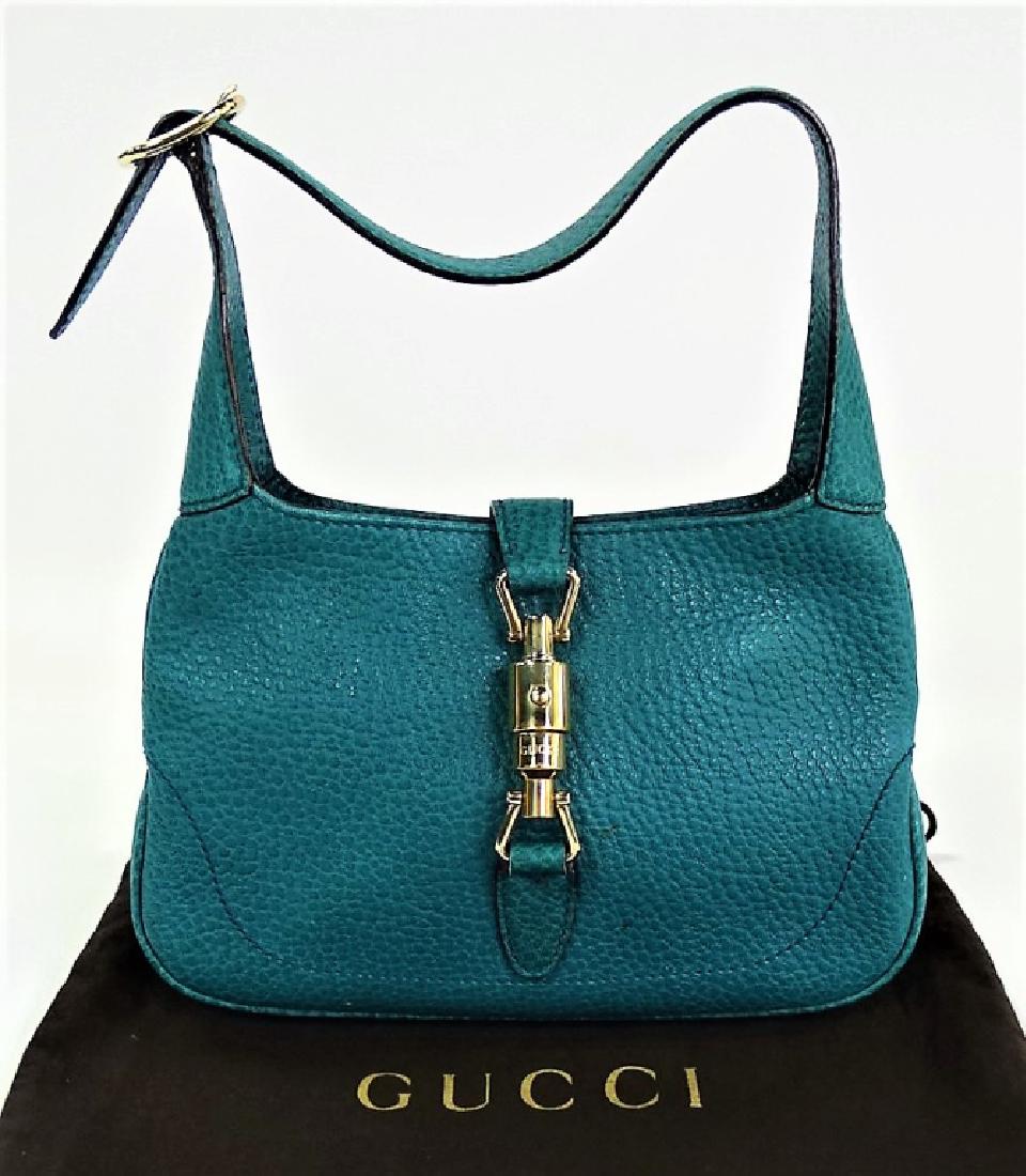 TURQUOISE GUCCI MINI HOBO BAG WITH DUST COVER (1 of 6)