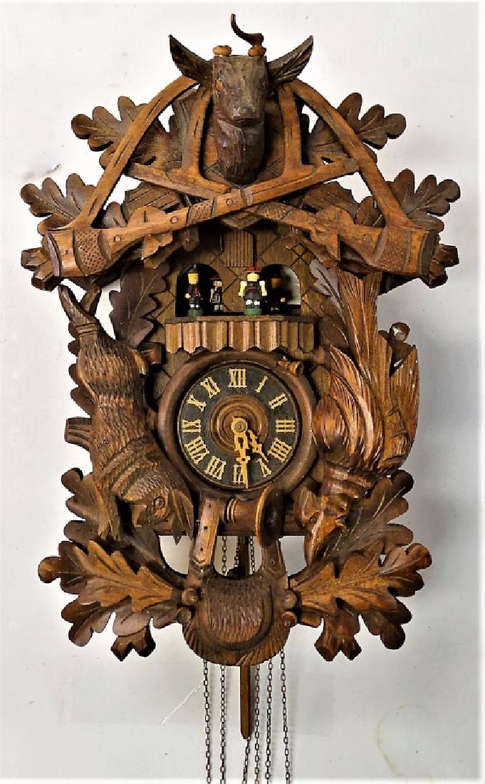 VINTAGE GERMAN CARVED BLACK FOREST CUCKOO CLOCK