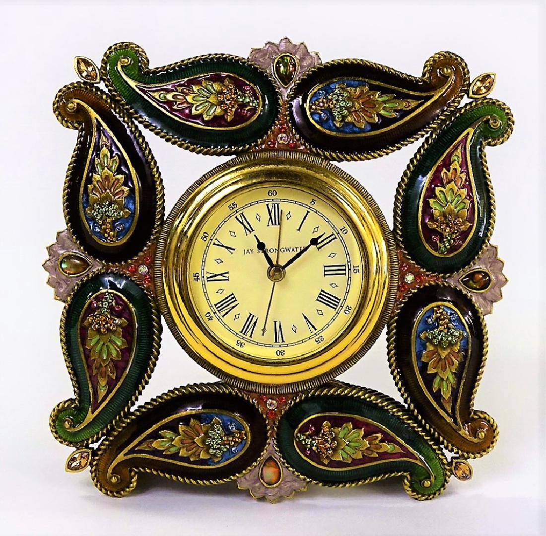 JAY STRONGWATER JEWELED & ENAMELED SHELF CLOCK (1 of 3)