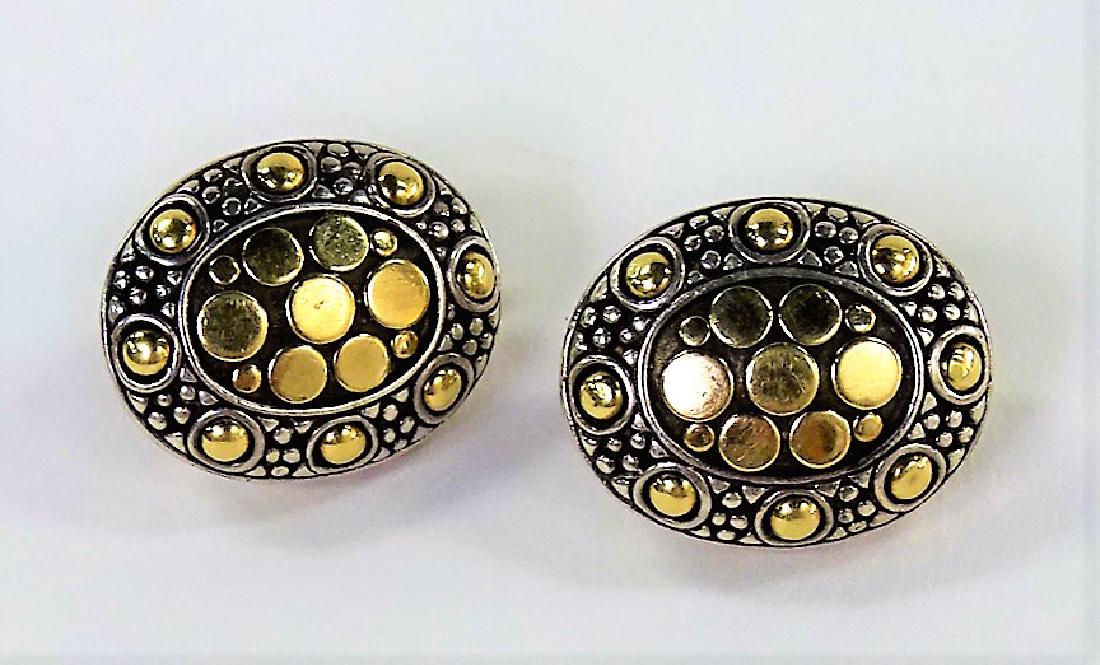 PR JOHN HARDY 925 STERLING & 18KT GOLD EARRINGS (1 of 5)