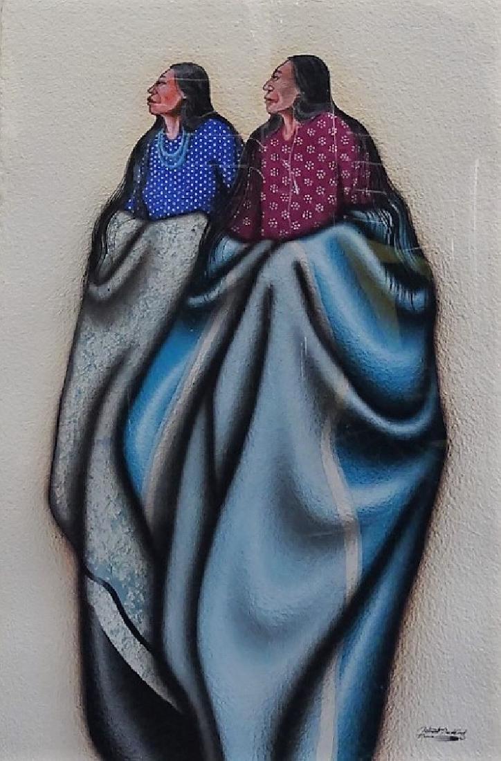 ROBERT REDBIRD WATERCOLOR & GOUACHE ON PAPER (1 of 2)