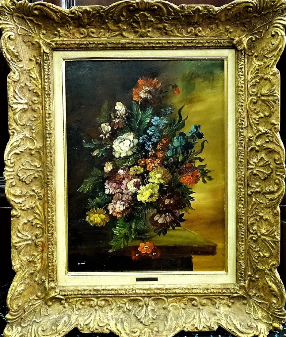 20TH C. GILBERT OIL/PANEL PAINTING OF STILL LIFE (1 of 4)