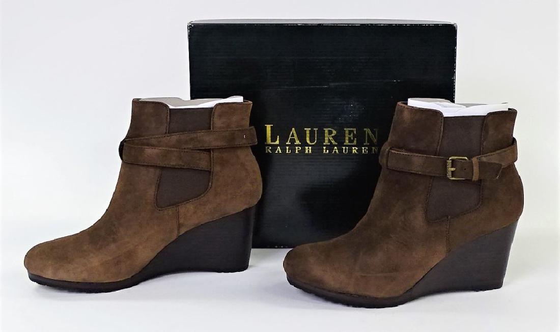 RALPH LAUREN YASLINE DARK BROWN OILED SUEDE BOOTS (1 of 5)