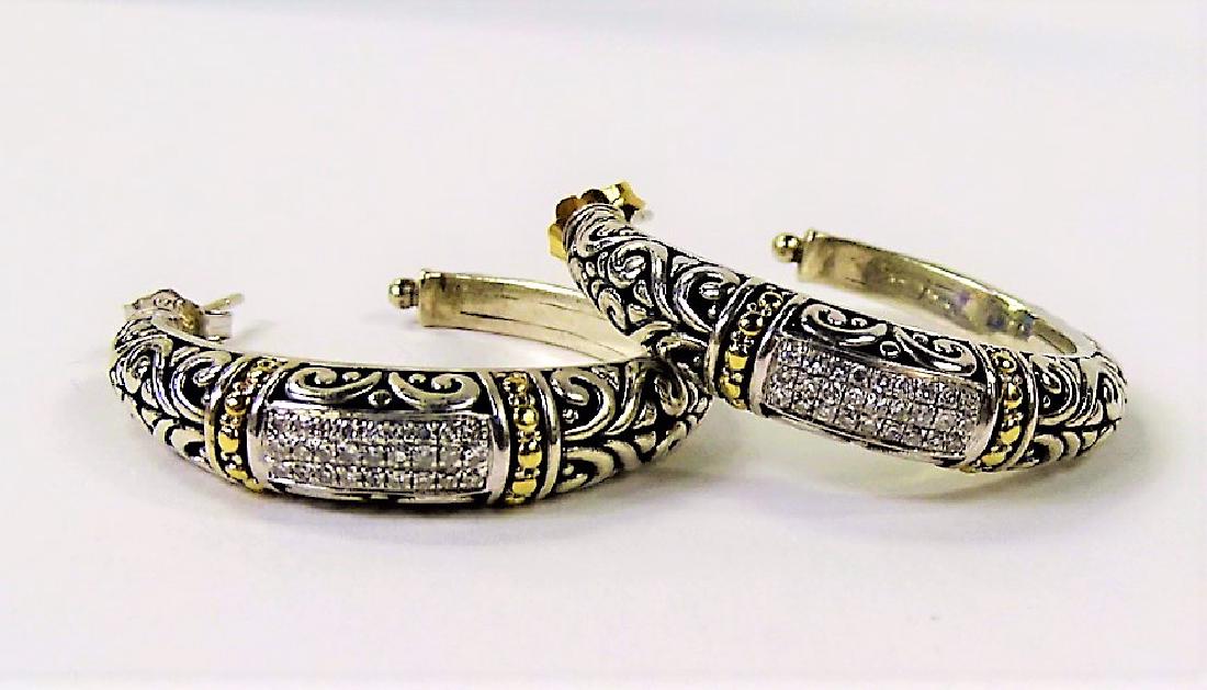 PR EFFY DESIGNER 925 STERLING & 18KT YG EARRINGS (1 of 4)