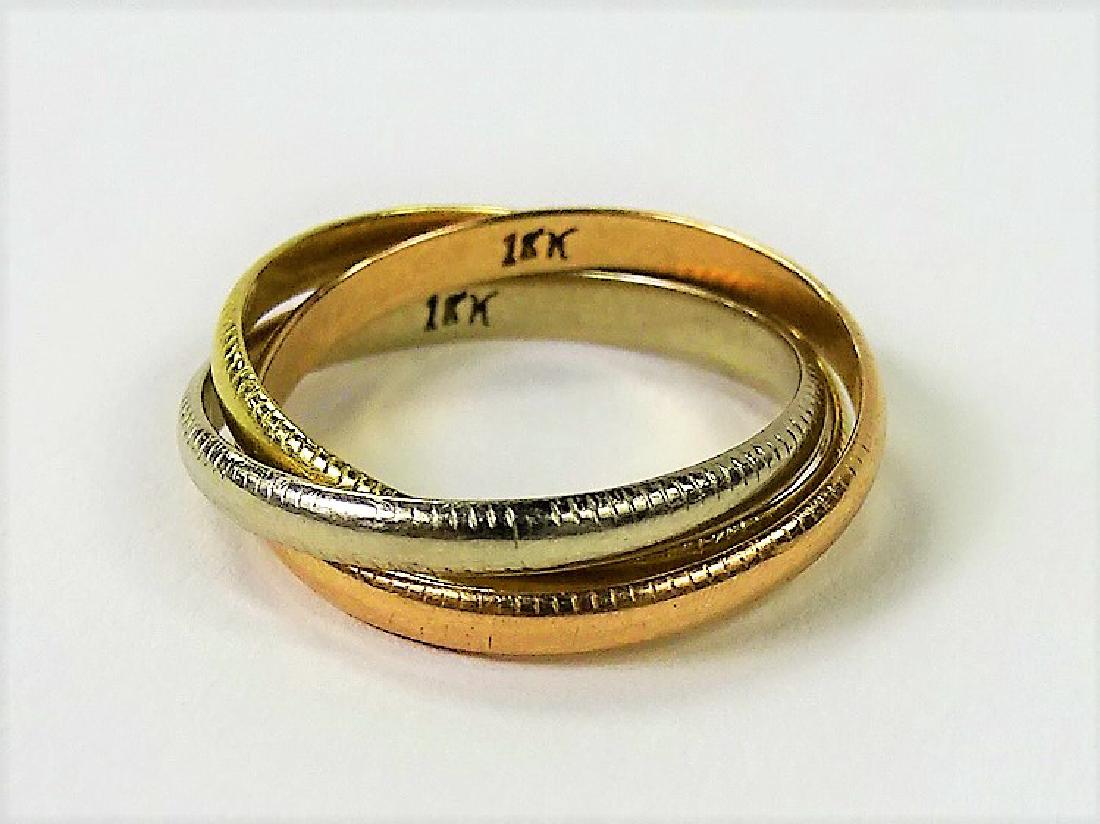 LADIES CARTIER 18KT TRI-TONE TRINITY RING (1 of 3)