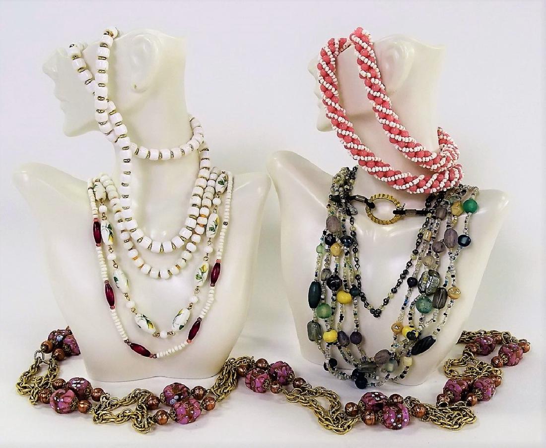 LOT OF 6 BEADED COSTUME JEWELRY NECKLACES (1 of 1)