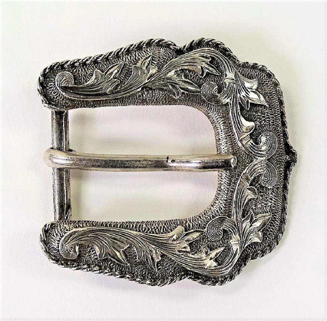 VINTAGE STERLING SILVER WESTERN RANGER BELT BUCKLE