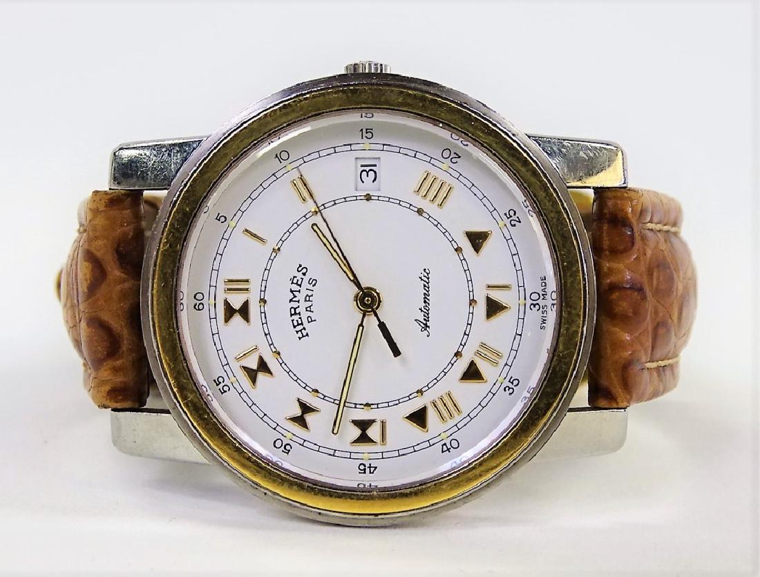 MEN'S HERMES LEATHER BAND WRIST WATCH (1 of 5)