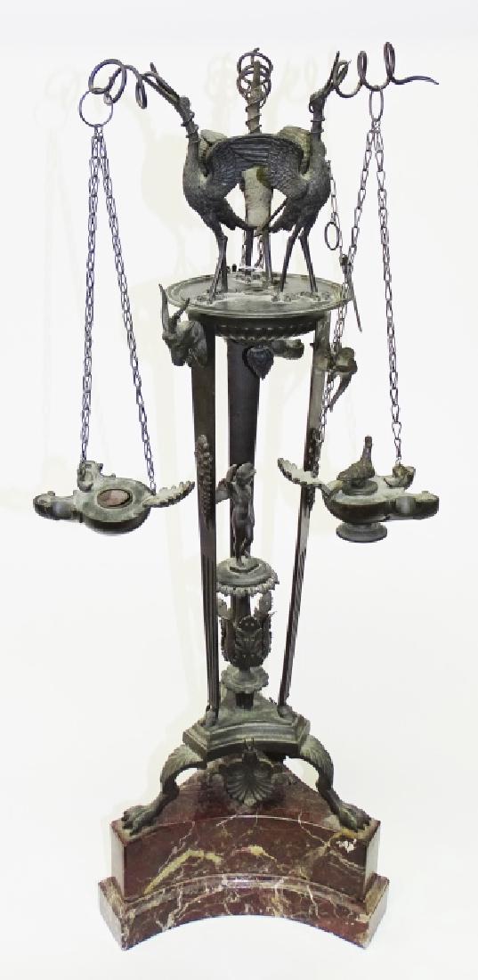 GRAND TOUR PATINATED BRONZE OIL LAMP (1 of 1)