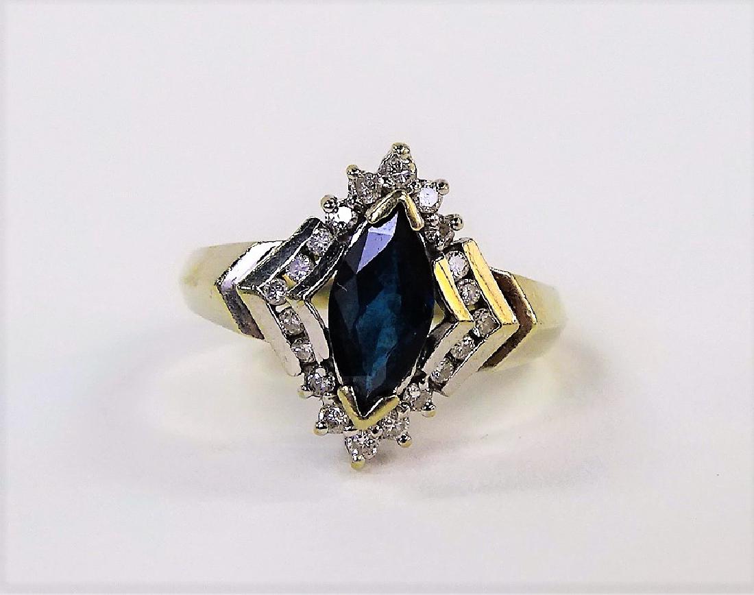 ESTATE 14K WHITE GOLD, DIAMOND & SAPPHIRE RING (1 of 4)