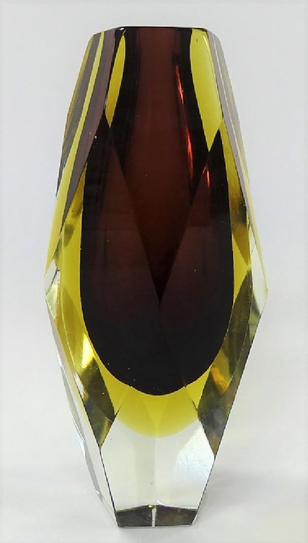 HEAVY MOSER STYLE FACET CUT BUD VASE (1 of 4)