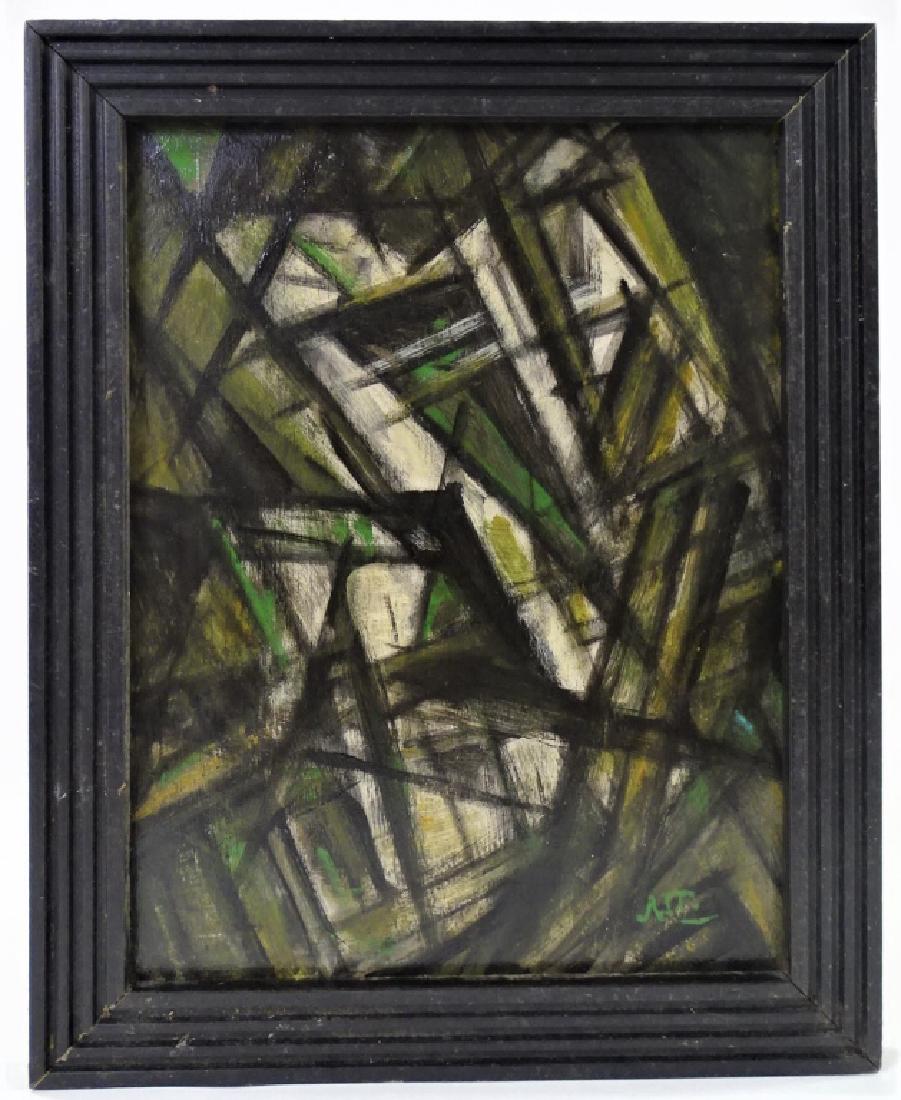 RUSSIAN ACRYLIC ON MASONITE PAINTING ATTR. POPOVA (1 of 4)