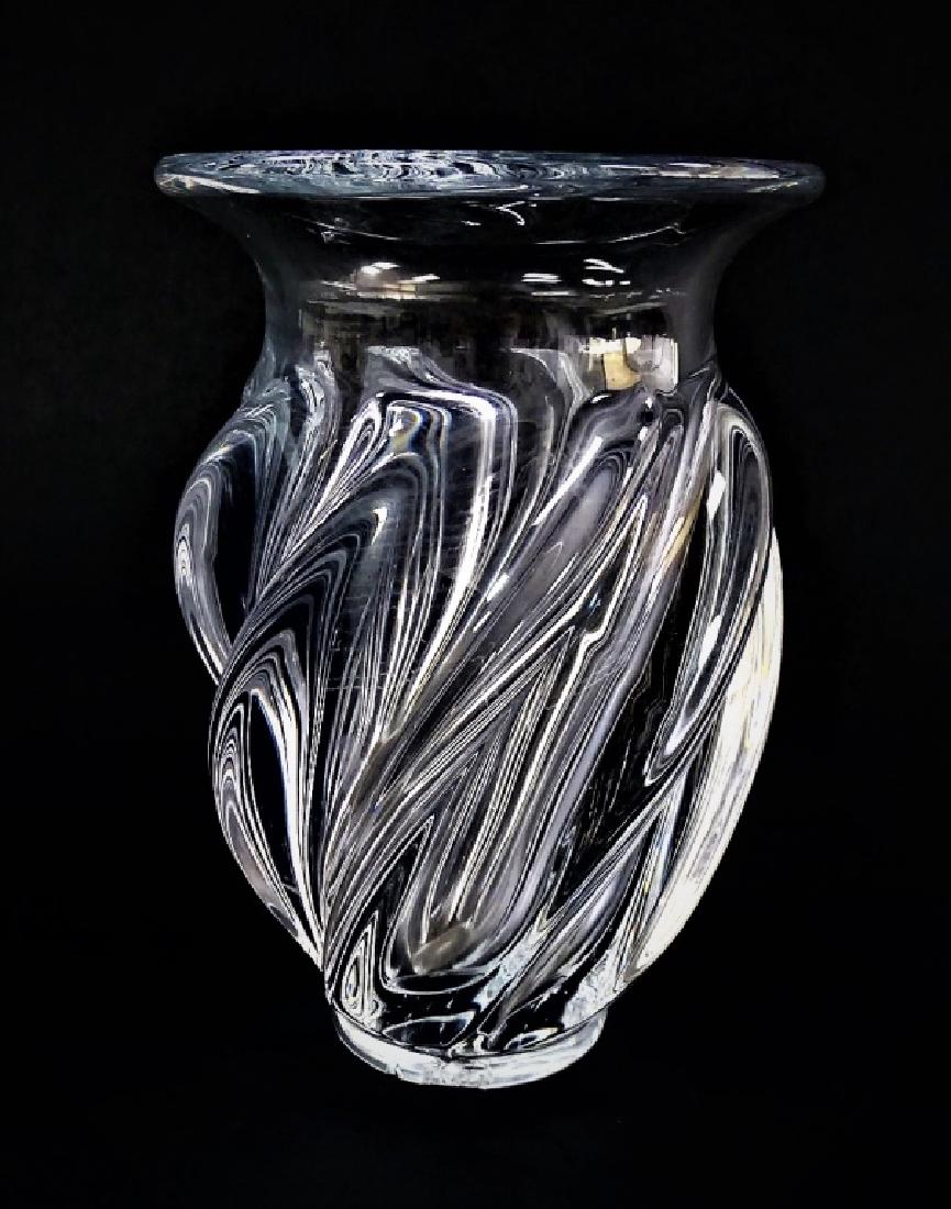 VINTAGE VANNES FRANCE SHAPED CRYSTAL VASE (1 of 4)