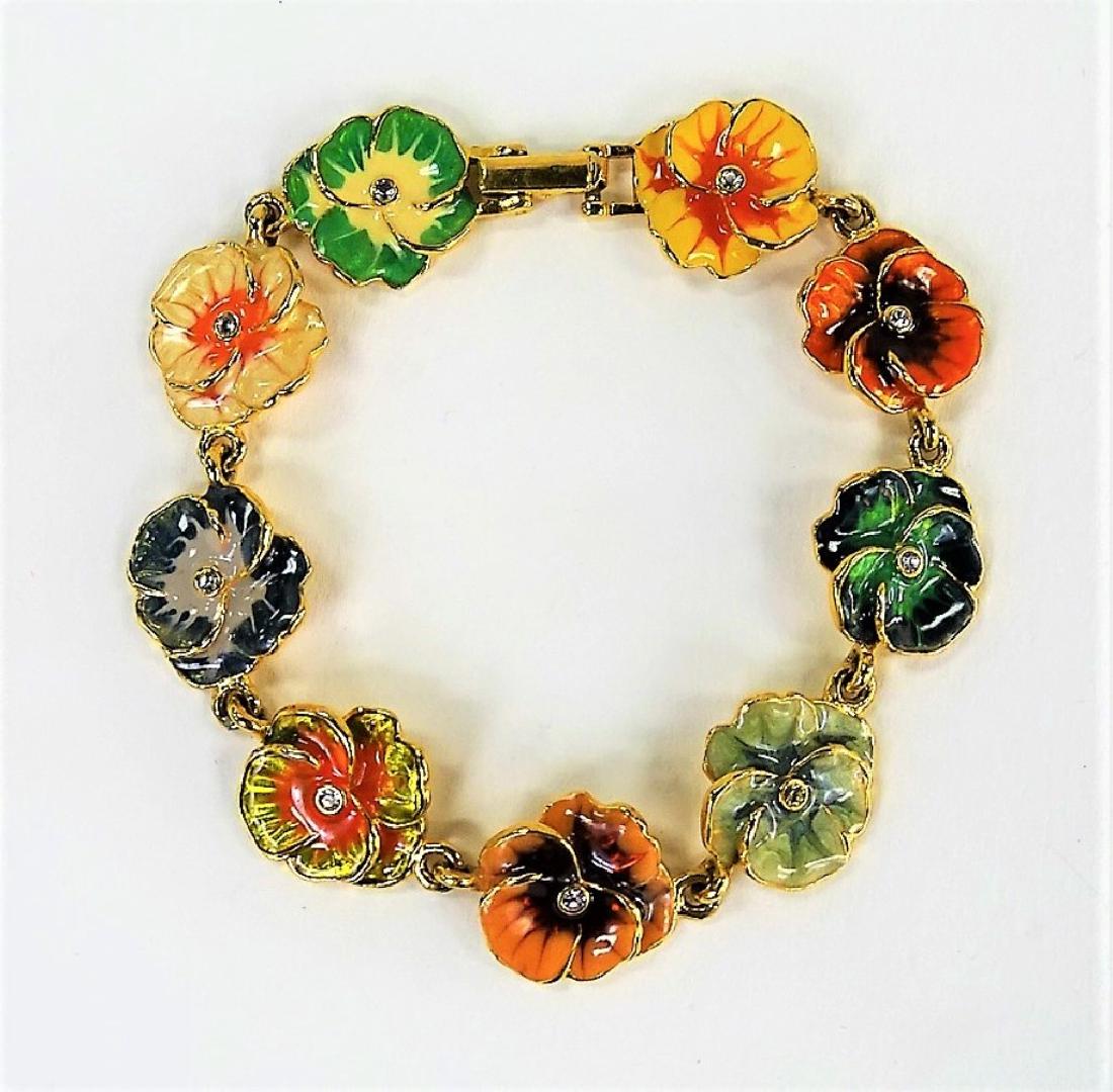 JOAN RIVERS HIGH FASHION ENAMELED FLOWER BRACELET (1 of 3)