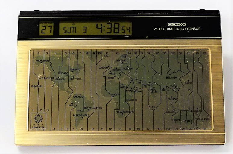 Retro Seiko World Time Touch Sensor Desk Clock